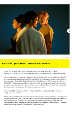 artfulliving.com.tr / Kadar’ın İlk Oyunu “Eksik” 25 Ekim’de Baba Sahne’de