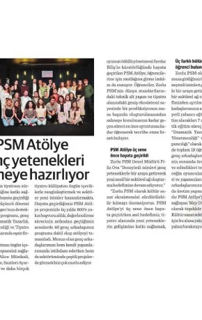 Dünya / PSM Atölye genç yetenekleri sahneye hazırlıyor