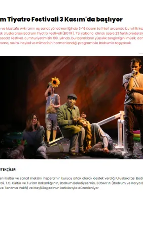 haberturk.com / Bodrum Tiyatro Festivali 3 Kasım'da başlıyor