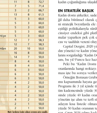 Capital / Yönetim Kurulunda Kadınların Olduğu 29 Güçlü Şirket
