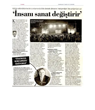 Cumhuriyet Gazetesi / 'İnsanı sanat değiştirir'