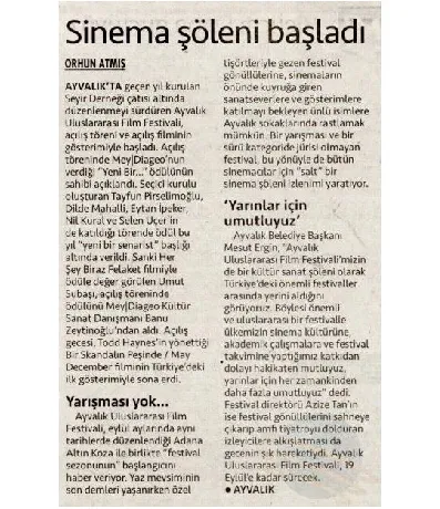 Cumhuriyet / Sinema şöleni başladı