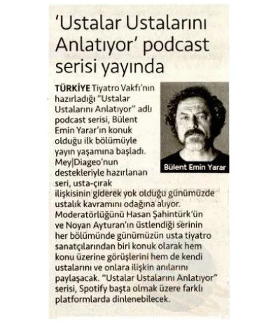 Cumhuriyet / 'Ustalar Ustalarını Anlatıyor' podcast serisi yayında