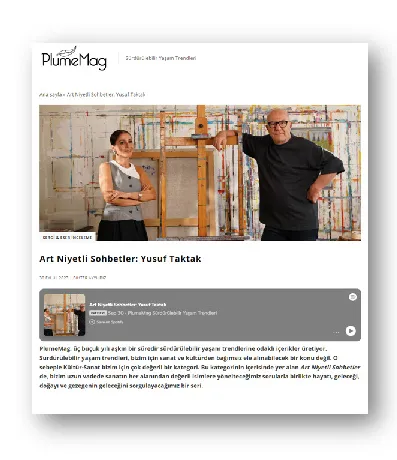 PlumeMag / Art Niyetli Sohbetler: Yusuf Taktak