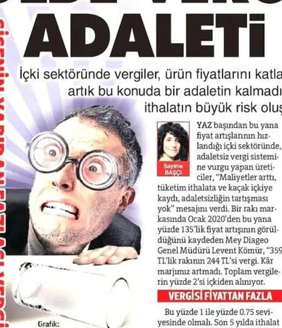 Sözcü Gazetesi / Alkolde Verginin Adaleti Yok